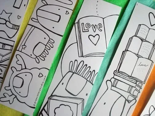 Kids bookmarks that get them drawing as well as reading